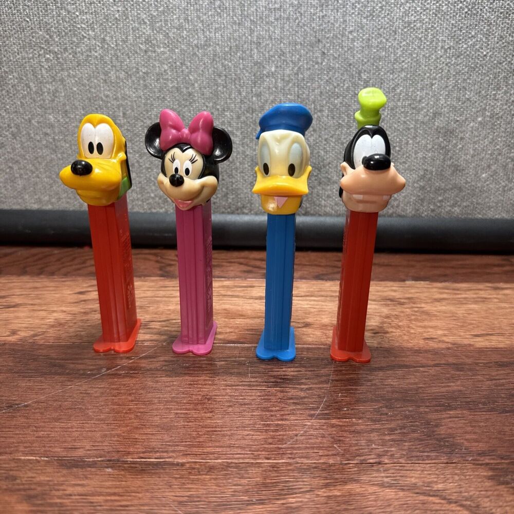 Vintage Disney Pez Dispensers Lot Of 4- Minnie, Pluto, Donald, Goofy